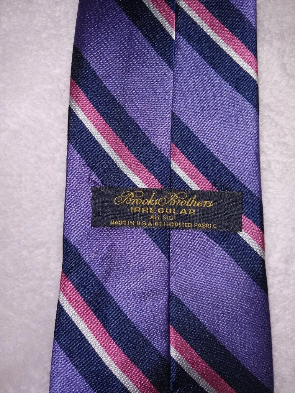 Vintage Brooks Brothers Makers Tie Made in USA Purple Striped Silk Necktie Class